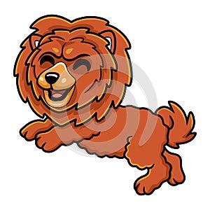 Cute little lion dog cartoon jumping