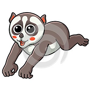 Cute little loris cartoon jumping