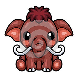 Cute little mammoth cartoon sitting