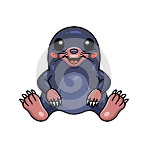 Cute little mole cartoon sitting