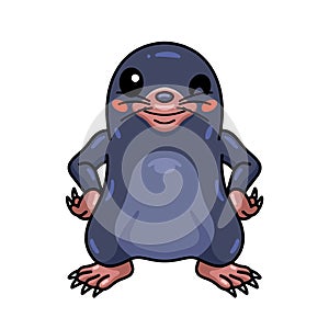 Cute little mole cartoon standing