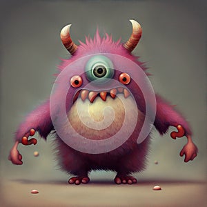 cute little monster character design background