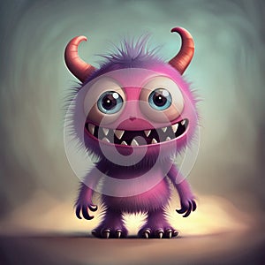 cute little monster character design background