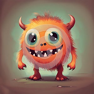 cute little monster character design background