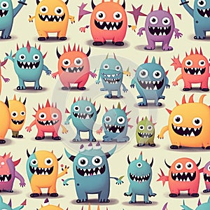 cute little monster character design background