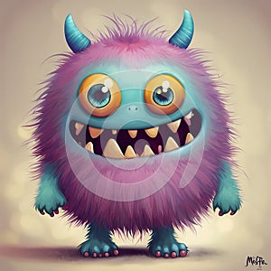 cute little monster character design background