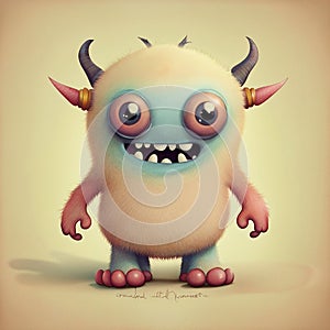 cute little monster character design background