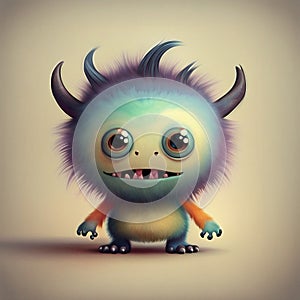 cute little monster character design background