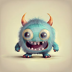 cute little monster character design background