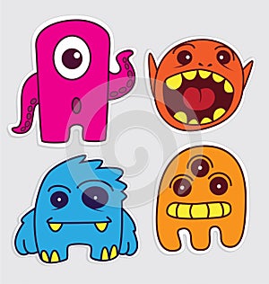 Cute little monsters sticker v1