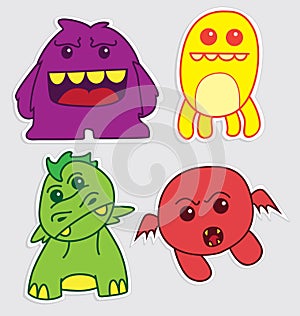 Cute little monsters sticker v2