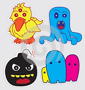 Cute little monsters sticker v3