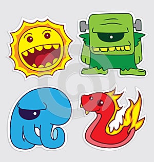 Cute little monsters sticker v5