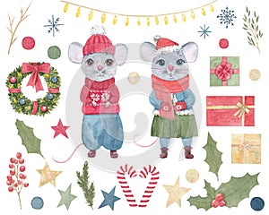 Cute little Mouse rat christmas set