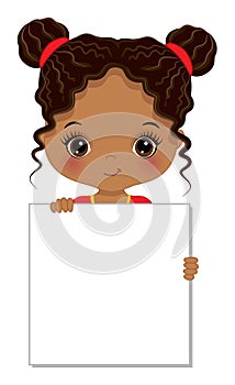 Cute Little Native American Girl Holding Blank Frame to Customise your Text photo