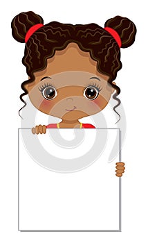 Cute Little Native American Girl Holding Blank Frame to Customise your Text