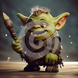 cute little ogre character design background