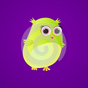 Cute little owl with decorative shaddow