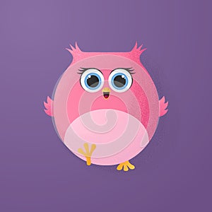 Cute little owl with decorative shaddow