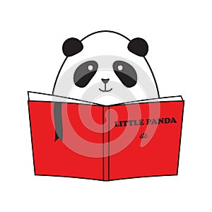 Cute Little Panda Reading Book