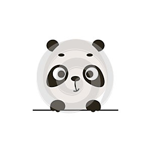 Cute little panda on white background. Cartoon animal character for kids cards, baby shower, invitation, poster, t-shirt