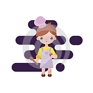 Cute little pastry chef. Boy pastry chef. Vector illustration