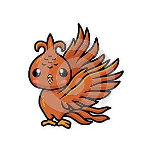 Cute little phoenix cartoon posing