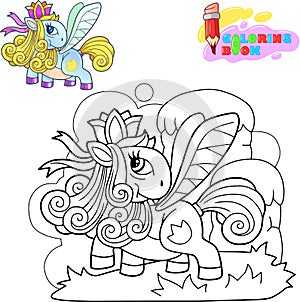 Cute little pony princess funny illustration