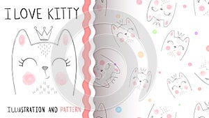 Cute little princess - seamless pattern