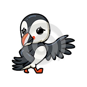 Cute little puffin bird cartoon