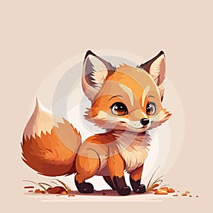 Cute little red fox. Smiling and friendly pet.