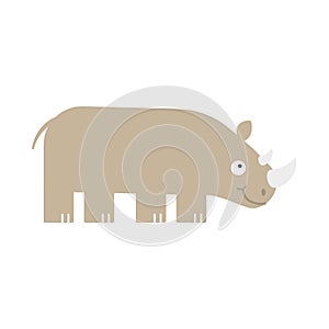 Cute little rhino isolated. Cartoon animal character for kids cards, baby shower, invitation, poster, t-shirt, house decor. Vector