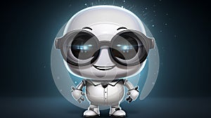 Cute Little Robot in Stylish T-shirt and Trendy Pants - Futuristic Technology Concept