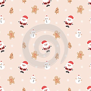 Cute Little Santa Claus Seamless Pattern