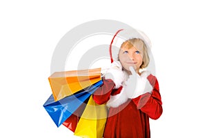 Cute little Santa shopping