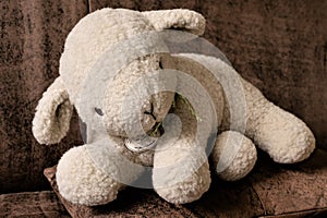 A cute  little sheep handcraftet of sheep wools