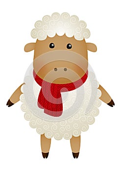 Cute little sheep isolated