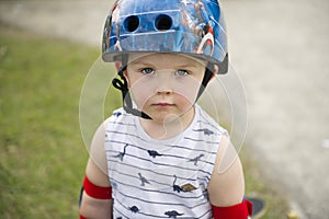 Cute little skater boy with attitude