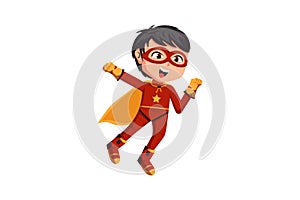 Cute Little Superhero Character Illustration