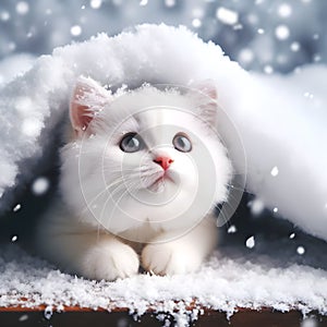 Cute little white kitten