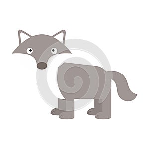 Cute little wolf isolated. Cartoon animal character for kids cards, baby shower, invitation, poster, t-shirt, house decor. Vector