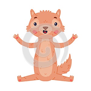 Cute Little Xerus Character with Pretty Snout Sitting Vector Illustration