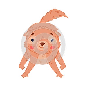 Cute Little Xerus Character with Pretty Snout Standing on Its Paws Vector Illustration