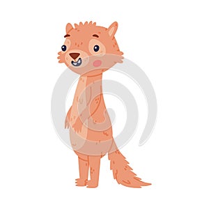 Cute Little Xerus Character with Pretty Snout Standing Vector Illustration