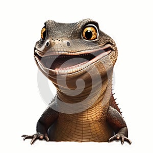 Cute Lizard Cartoon. Generative AI