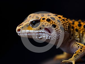 a cute lizard reptile with dark background