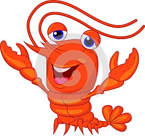 Cute lobster cartoon presenting