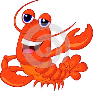 Cute lobster cartoon presenting