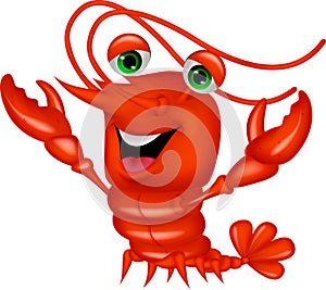 Cute lobster cartoon presenting