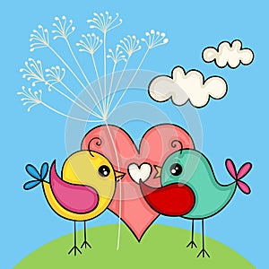 Cute love bird couple for Valentines Day